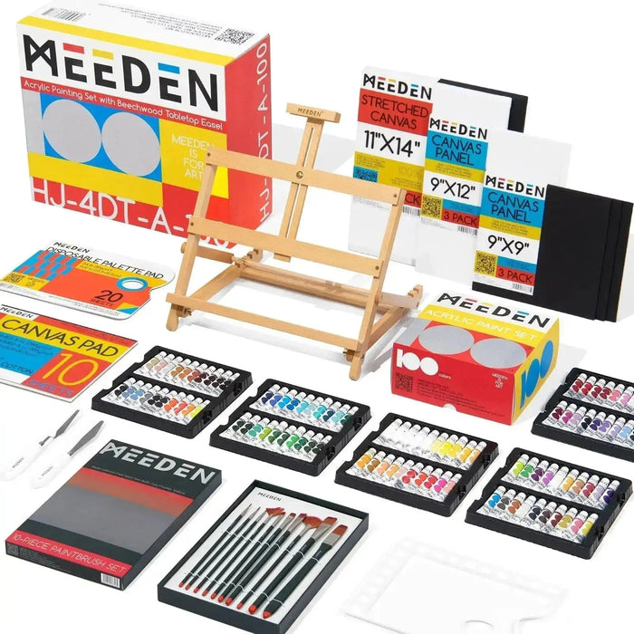 MEEDEN 125 Pcs Acrylic Painting Set, 100 Colors Acrylic Paint